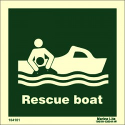 RESCUE BOAT  (15x15cm) Phot.Vin. IMO sign 104101 / LSS002