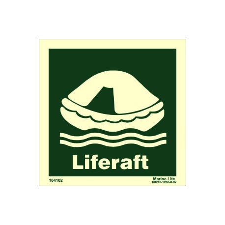 LIFERAFT  (15x15cm) Phot.Vin. IMO sign 104102 / LSS003