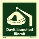 DAVIT LAUNCH LIFERAFT  (15x15cm) Phot.Vin. IMO sign 104103 / LSS004