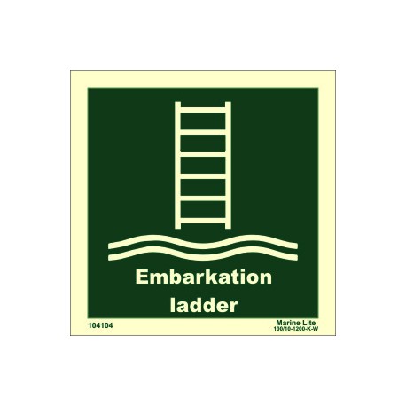 EMBARKATION LADDER  (15x15cm) Phot.Vin. IMO sign 104104 / LSS018