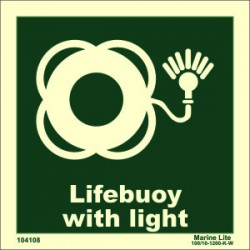LIFEBUOY WITH LIGHT  (15x15cm) Phot.Vin. IMO sign 104108 / LSS007