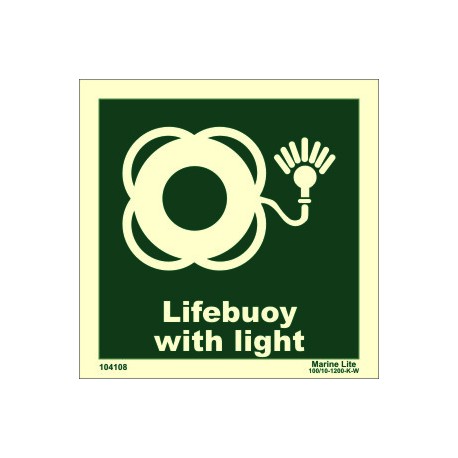 LIFEBUOY WITH LIGHT  (15x15cm) Phot.Vin. IMO sign 104108 / LSS007