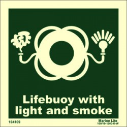 LIFEBUOY WITH L & SMOKE  (15x15cm) Phot.Vin. IMO sign 104109 / LSS008.1