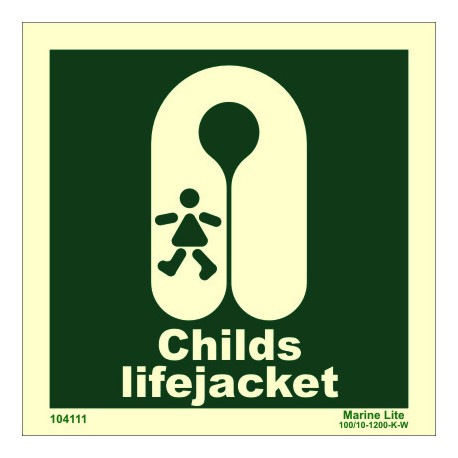 CHILD`S LIFEJACKET  (15x15cm) Phot.Vin. IMO sign 104111 / LSS010