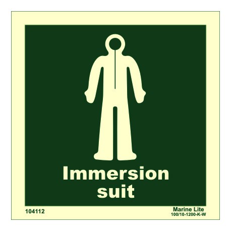 IMMERSION SUIT  (15x15cm) Phot.Vin. IMO sign 104112 / LSS021