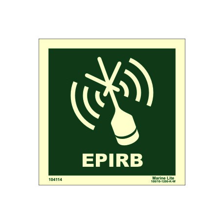 EPIRB  (15x15cm) Phot.Vin. IMO sign 104114 / LSS017