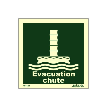 EVACUATION CHUTE  (15x15cm) Phot.Vin. IMO sign 104120 / LSS020