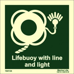 LIFEBUOY WITH LINE & LIGHT  (15x15cm) Phot.Vin. IMO sign 104134 / LSS008
