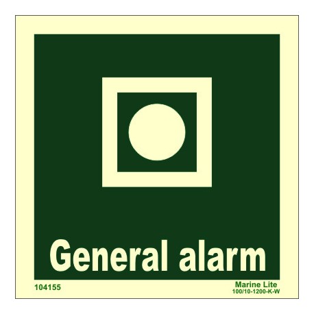 GENERAL ALARM  (15x15cm) Phot.Vin. IMO sign 104155 / EES012