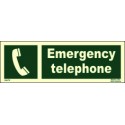 EMERGENCY TELEPHONE  (10x30cm) Phot.Vin. IMO sign 104178 / EES002