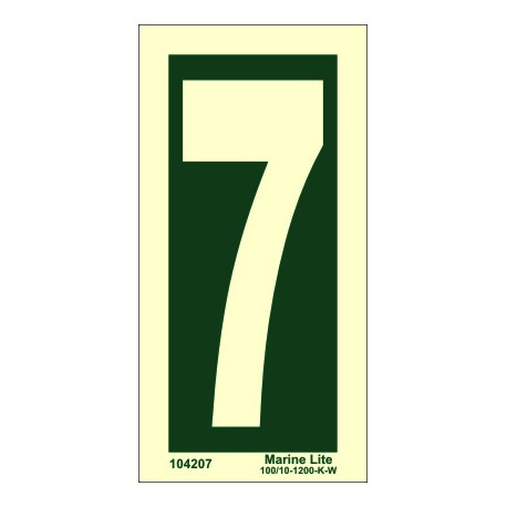 NUMBER 7  (15x7,5cm) Phot.Vin. IMO sign 104207