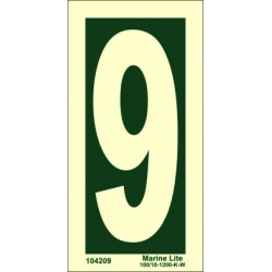 NUMBER 9  (15x7,5cm) Phot.Vin. IMO sign 104209