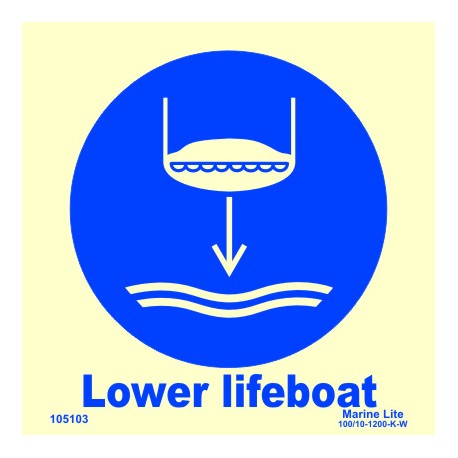 LOWER LIFEBOAT  (15x15cm) Phot.Vin. IMO sign 105103 / MSS025