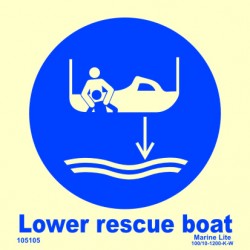 LOWER RESCUE BOAT  (15x15cm) Phot.Vin. IMO sign 105105 / MSS027