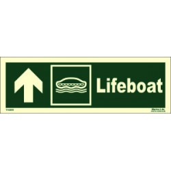 LIFEBOAT UP LEFT  (10x30cm) Phot.Vin. IMO sign 114300