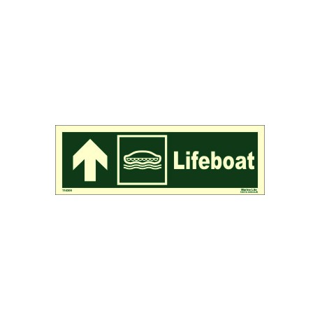 LIFEBOAT UP LEFT  (10x30cm) Phot.Vin. IMO sign 114300