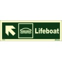 LIFEBOAT SIDE UP LEFT  (10x30cm) Phot.Vin. IMO sign 114302