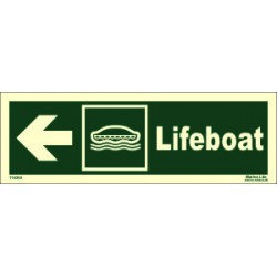 LIFEBOAT SIDE LEFT  (10x30cm) Phot.Vin. IMO sign 114304