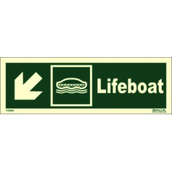 LIFEBOAT SIDE DOWN LEFT  (10x30cm) Phot.Vin. IMO sign 114306