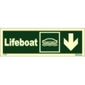 LIFEBOAT DOWN RIGHT  (10x30cm) Phot.Vin. IMO sign 114309