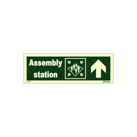 ASSEMBLY STATION UP RIGHT  (10x30cm) Phot.Vin. IMO sign 114321