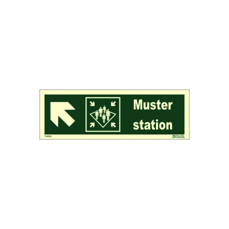 MUSTER STATION SIDE LEFT UP  (10x30cm) Phot.Vin. IMO sign 114332