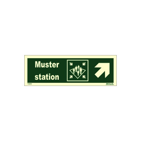MUSTER STATION SIDE RIGHT UP  (10x30cm) Phot.Vin. IMO sign 114333