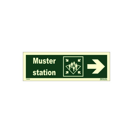 MUSTER STATION SIDE RIGHT  (10x30cm) Phot.Vin. IMO sign 114335
