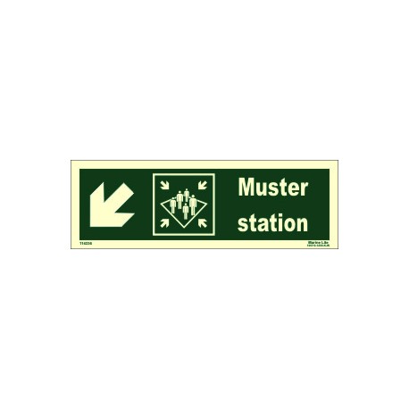 MUSTER STATION SIDE DOWN LEFT  (10x30cm) Phot.Vin. IMO sign 114336
