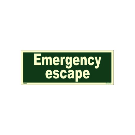 EMERGENCY ESCAPE  (15x40cm) Phot.Vin. IMO sign 114345