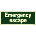 EMERGENCY ESCAPE  (15x40cm) Phot.Vin. IMO sign 114345