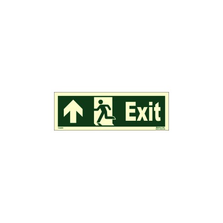EXIT MAN RUNNING ARROW UP LEFT  (10x30cm) Phot.Vin. IMO sign 114400