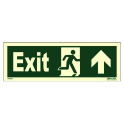 EXIT MAN RUN RIGHT ARROW UP RIGHT  (10x30cm) Phot.Vin. IMO sign 114401