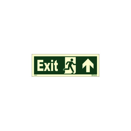 EXIT MAN RUN RIGHT ARROW UP RIGHT  (10x30cm) Phot.Vin. IMO sign 114401