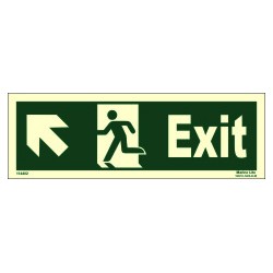 EXIT MAN RUNNING UPARROW SIDE LEFT (10x30cm) Phot.Vin. IMO sign 114402