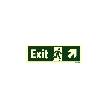 EXIT MAN RUN.ARROW UP SIDE RIGHT (10x30cm) Phot.Vin. IMO sign 114403
