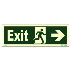 EXIT MAN RUNNING ARROW RIGHT  (10x30cm) Phot.Vin. IMO sign 114405
