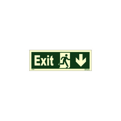 EXIT/RUN RIGHT/ARROW RIGHT DOWN  (10x30cm) Phot.Vin. IMO sign 114409