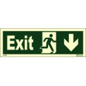 EXIT/RUN RIGHT/ARROW RIGHT DOWN  (10x30cm) Phot.Vin. IMO sign 114409