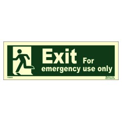 EMERGENCY EXIT/EXIT MAN LEFT (10x30cm) Phot.Vin. IMO sign 114412