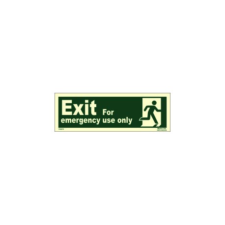 EMERGENCY EXIT /RUN MAN RIGHT (10x30cm) Phot.Vin. IMO sign 114413