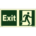 EXIT MAN RUNNING RIGHT  (15x30cm) Phot.Vin. IMO sign 114415