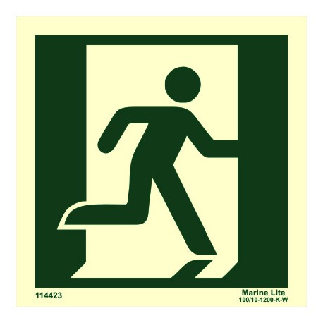 EXIT MAN RIGHT  (15x15cm) Phot.Vin. IMO sign 114423 / MES003