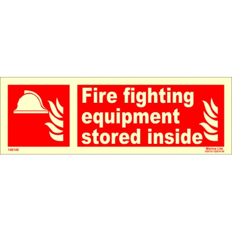 FIRE FIGHTING EQUIP.STORED INSIDE (10x30cm) Phot.Vin. IMO sign 146149