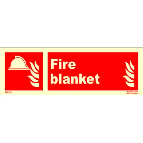FIRE BLANKET  (10x30cm) Phot.Vin. IMO sign 146150
