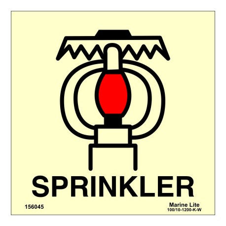 SPACE PROTECTED BY SPRINKLER  (15x15cm) Phot.Vin. IMO sign 156045