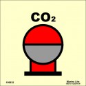 Señal IMO BOTELLAS DE CO2 EN ÁREA PROTEGIDA (15x15cm) vinilo fotoluminiscente 156832