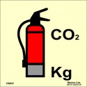 CO2 FIRE EXTINGUISHER  (15x15cm) Phot.Vin. IMO sign 156847