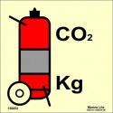 Señal IMO EXTINTOR CARRO DE CO2 (15x15cm) vinilo fotoluminiscente 156852