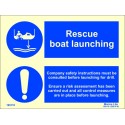 RESCUE BOAT LAUNCHING  (15x20cm) Phot.Vin. IMO sign 195110